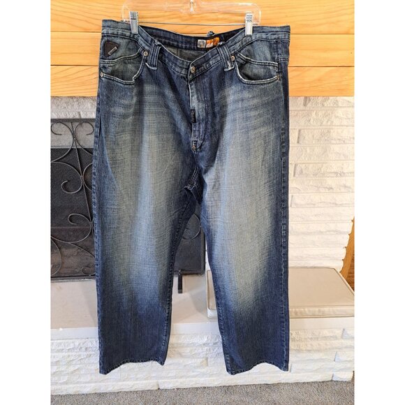 Vtg 90's Akademiks Denim Jeans Rhinestone Embellished Pockets Baggy Men's 44 - Picture 8 of 15